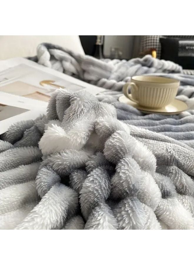 Tie Dye Milk Blanket Soft Plush All Season Bedspread Throw Machine Washable Cold Air Gray - Image 5